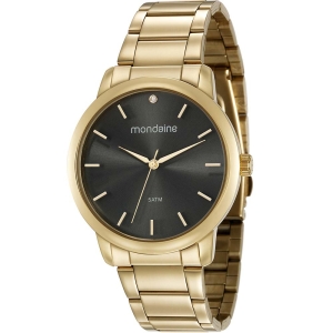 RELÃGIO MONDAINE FEMININO DOURADO E PRETO
