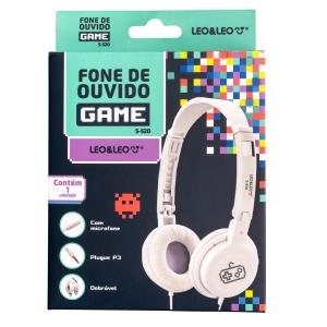 FONE DE OUVIDO GAME S-520 C/ MICROFONE NA LAPELA - COR BRANCO LEOELEO