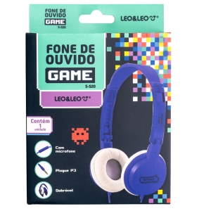 FONE DE OUVIDO GAME S-520 C/ MICROFONE NA LAPELA - COR AZUL 