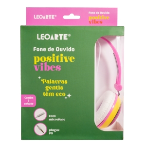 FONE DE OUVIDO POSITIVE VIBES S-T66 FELIZ C/ MICROFONE NA LAPELA 