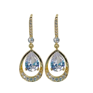 BRINCO DOURADO OVAL COM GANCHO ENPINGENTE DE BRILHO 