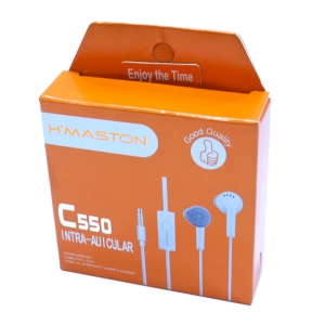 FONE DE OUVIDO COM FIO E MICROFONE HMASTON RELOG S C550