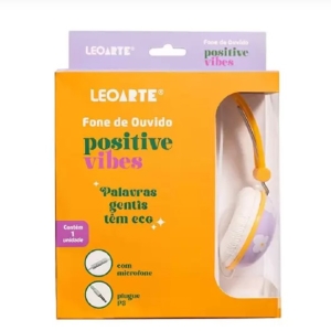 FONE DE OUVIDO POSITIVE VIBES S-T66 FLOR C/ MICROFONE NA LAPELA LEO ARTE
