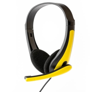 HEADSET LEO&LEO C/ MICROFONE, AJUSTÃVEL, PLUGUE P3- AMARELO LEO&LEO GAME S-T56