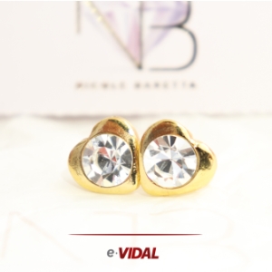 BRINCO DOURADO COM PEDRA CRISTAL