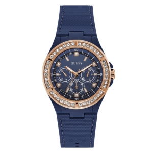 RELÃGIO GUESS FEMININO STRASS PULSEIRA AZUL ANALÃGICO