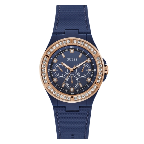 RELÓGIO GUESS FEMININO STRASS PULSEIRA AZUL ANALÓGICO