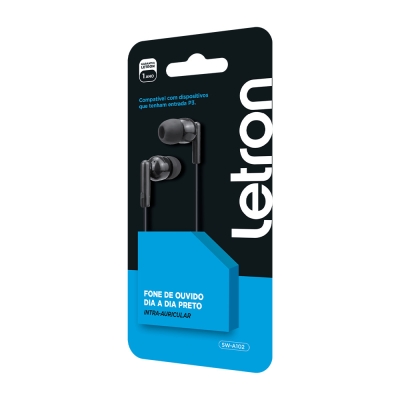 Fone de Ouvido Dia a Dia Intra auricular com fio e microfone Letron