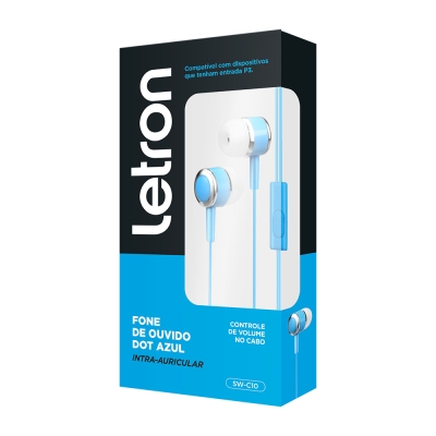Fone de ouvido Dot Intra auricular com fio e microfone Letron